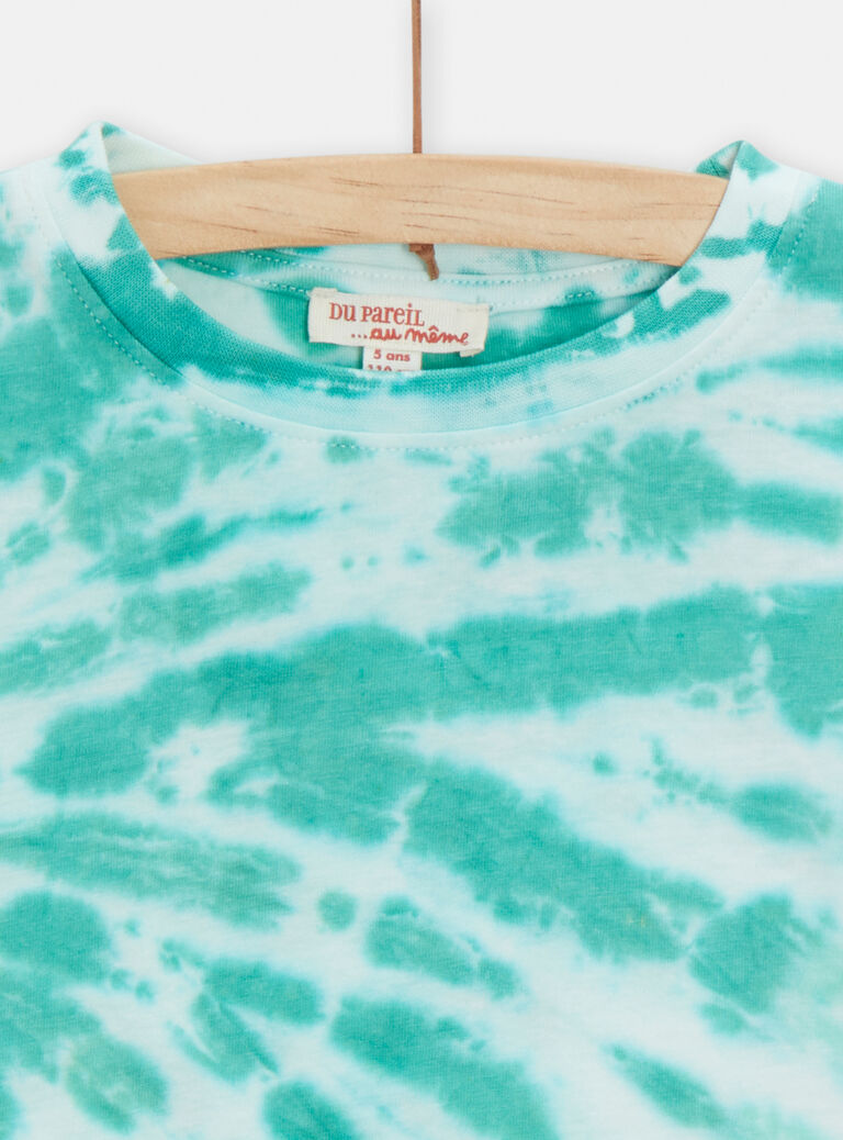 T-shirt tie and dye vert pour fille