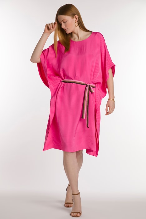 Kleid, Seersucker-Streifen, Oversized, Halbarm