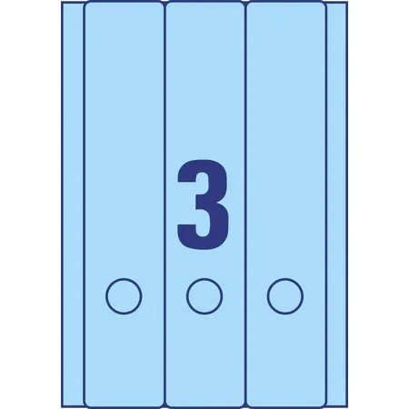 Avery Zweckform L4753-20 Ordnerrücken-Etiketten, 61 x 297 mm, breit/lang, 20 Bogen/60 Etiketten, blau