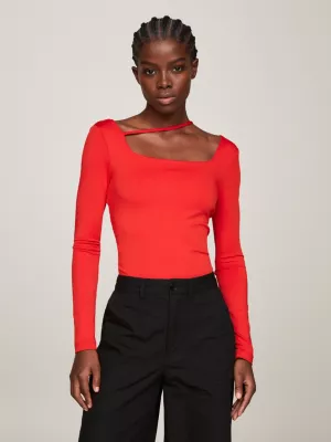 Blusa de manga comprida com várias alças