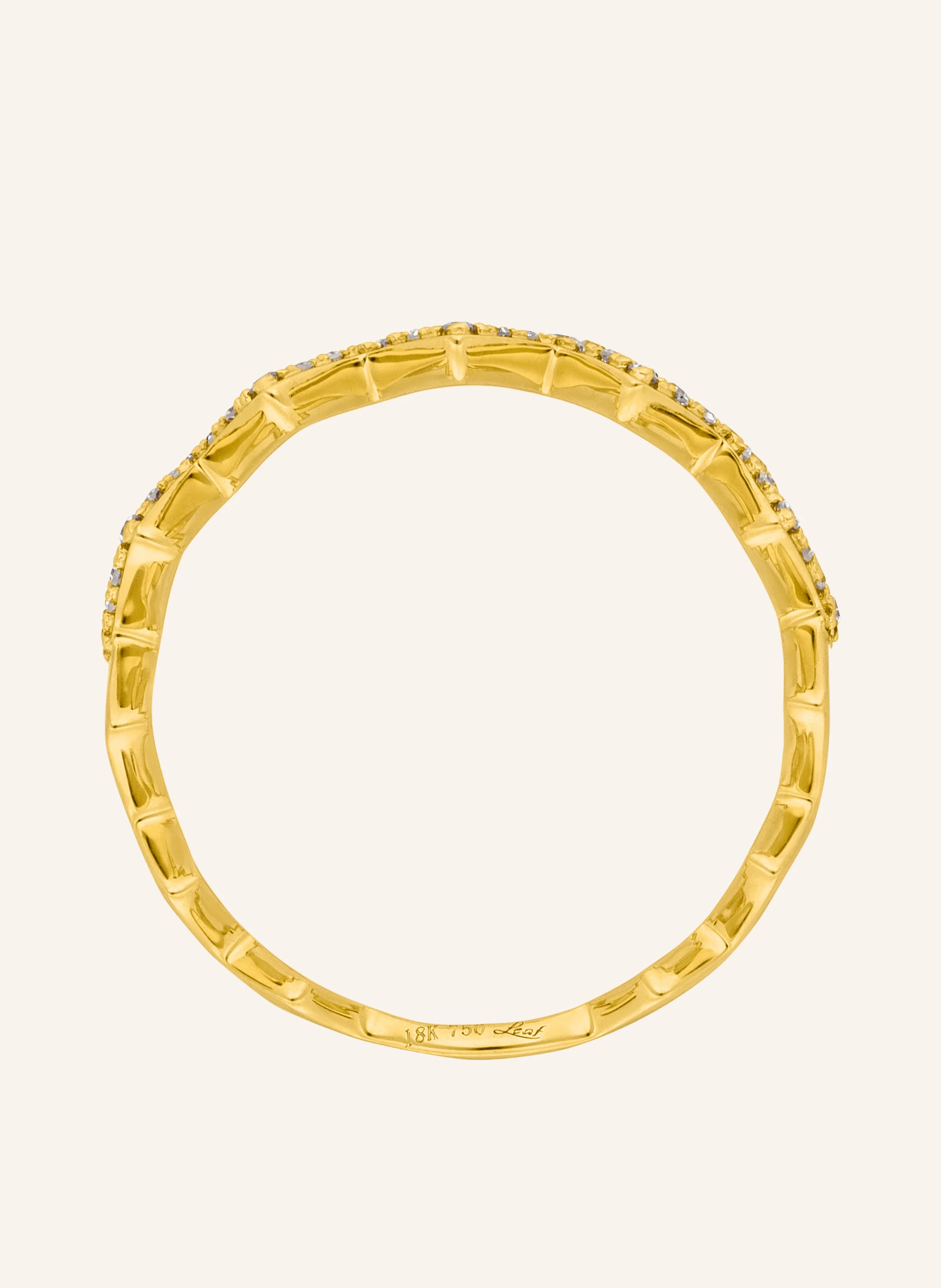 Leaf Ring Ring FLASH aus 18 Karat Gelbgold mit Diamanten