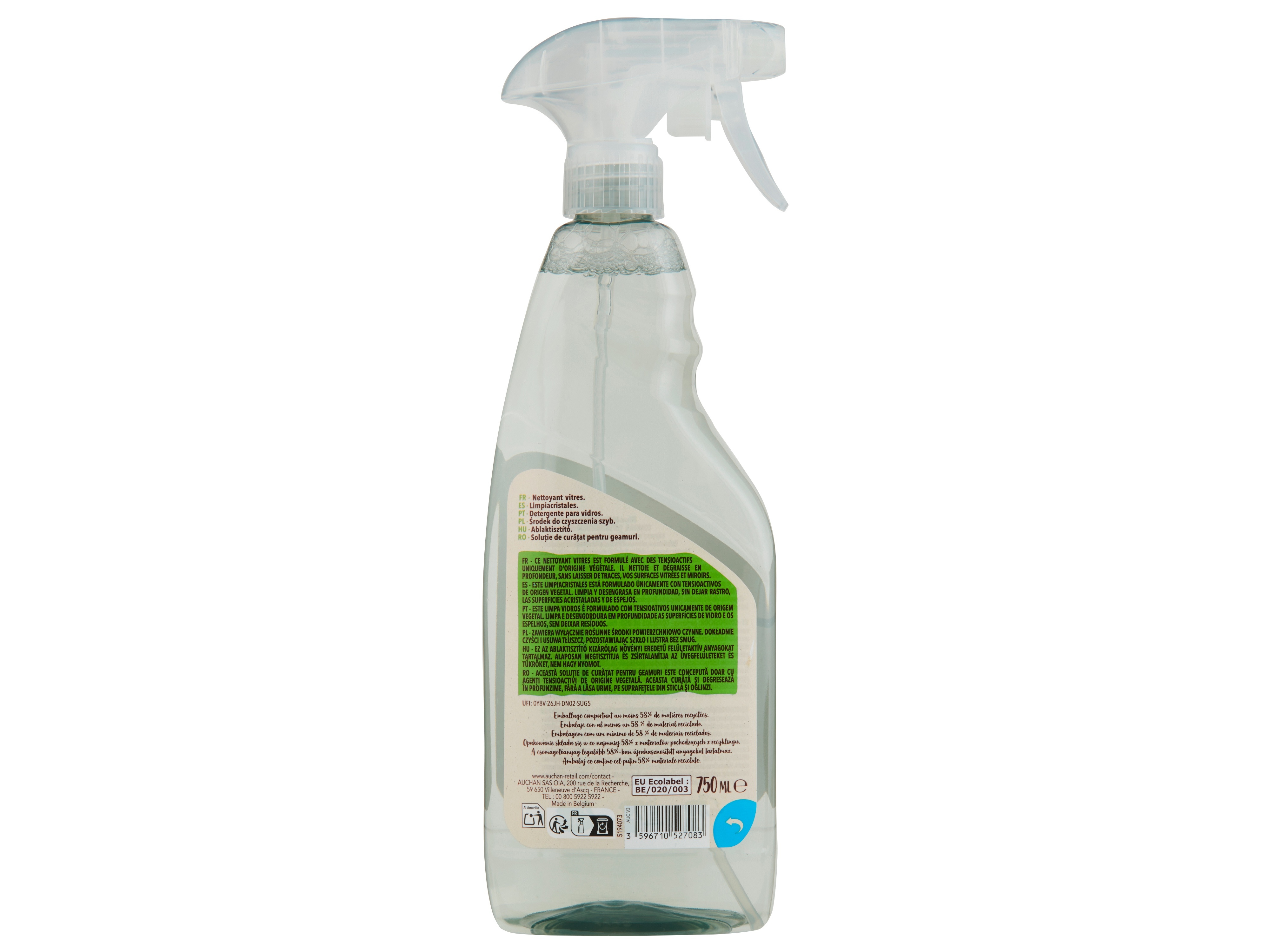 LIMPA VIDROS AUCHAN BETTER LIFE 750ML