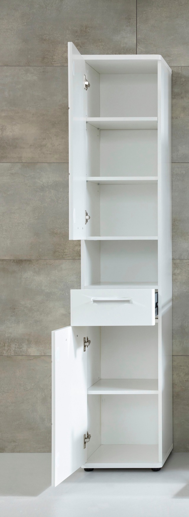 welltime Hochschrank »Mora« Hochschrank mit 2 Türen, 1 Schublade - (B/T/H) 37/34/189 cm