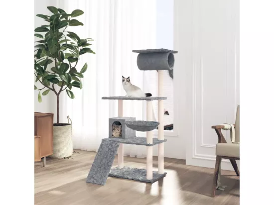 Arbre à chat avec griffoirs en sisal Gris clair 131 cm
