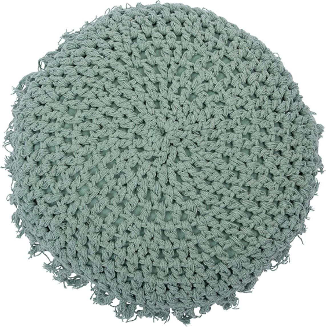 Unique Living sierkussen Tufo blauw D 45 H 10 cm