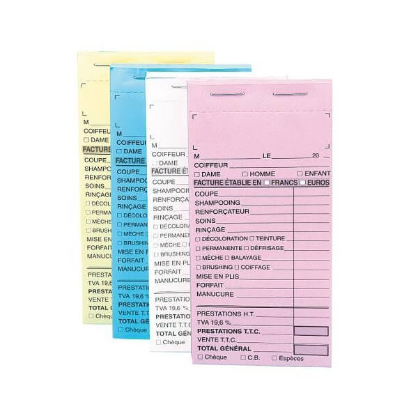 Paquet 10 carnets caisse Rose sans Numéro
