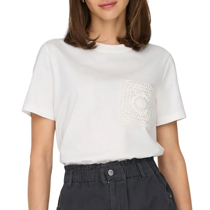 JDY Selma Crochet Pocket Shirt Dames