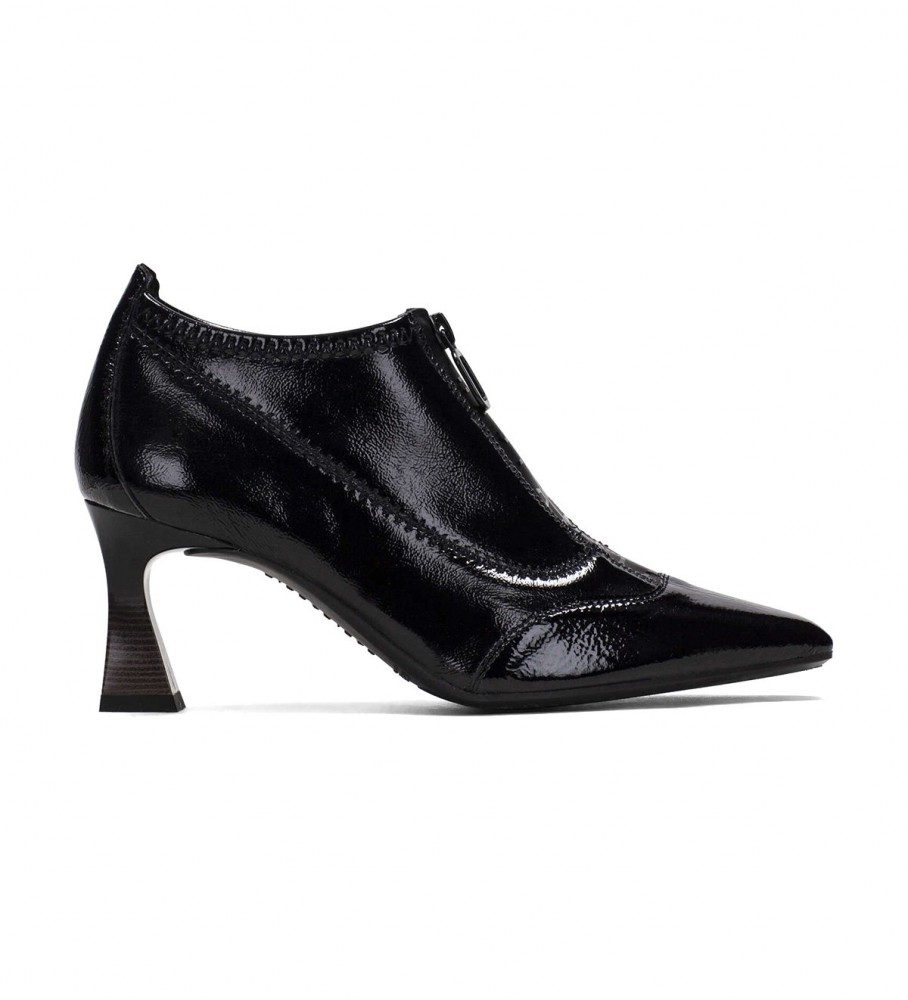 Botas de tornozelo Hispanitas Dalia em couro preto - Salto de 6,5 cm -