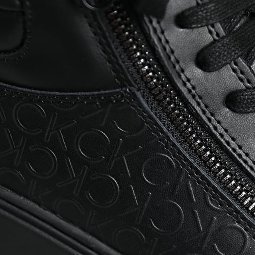 Baskets High Top Lace Up Zip 1008 Black Mono