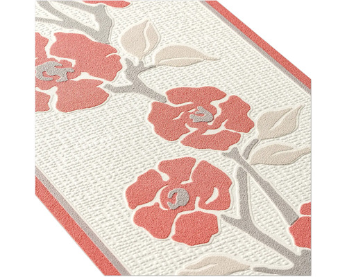 Zelfklevende rand 3843-24 Alleen Rand bloemrank rood wit 5 m x 17 cm