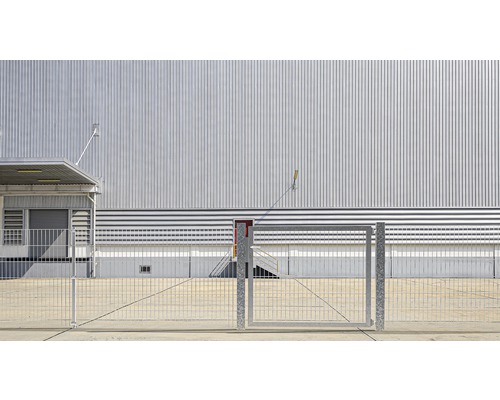 Enkele poort van metaalgaas, ALBERTS Flexo Plus 8/6/8, 100 x 200 cm, inclusief palen 8 x 8 cm, thermisch verzinkt