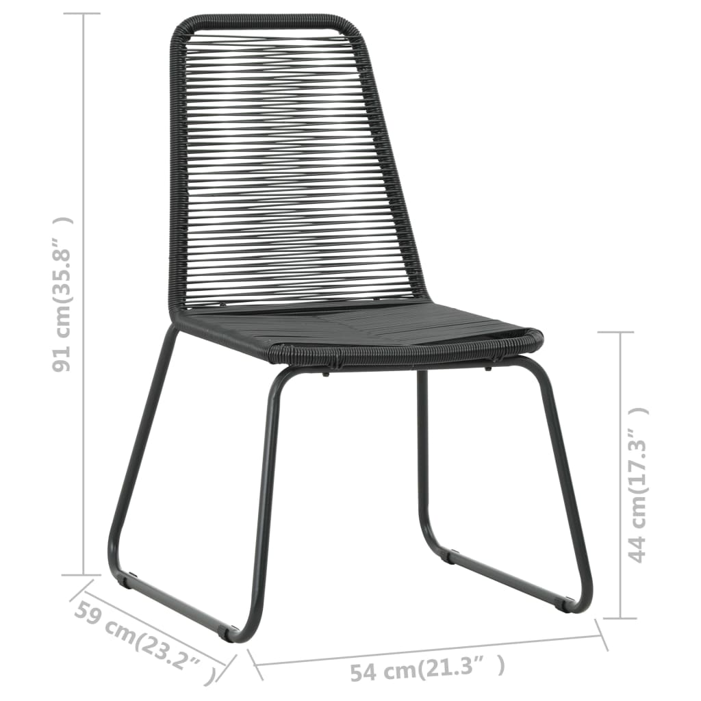 Salon de jardin meuble d'extérieur ensemble de mobilier 3 pièces rotin pvc noir