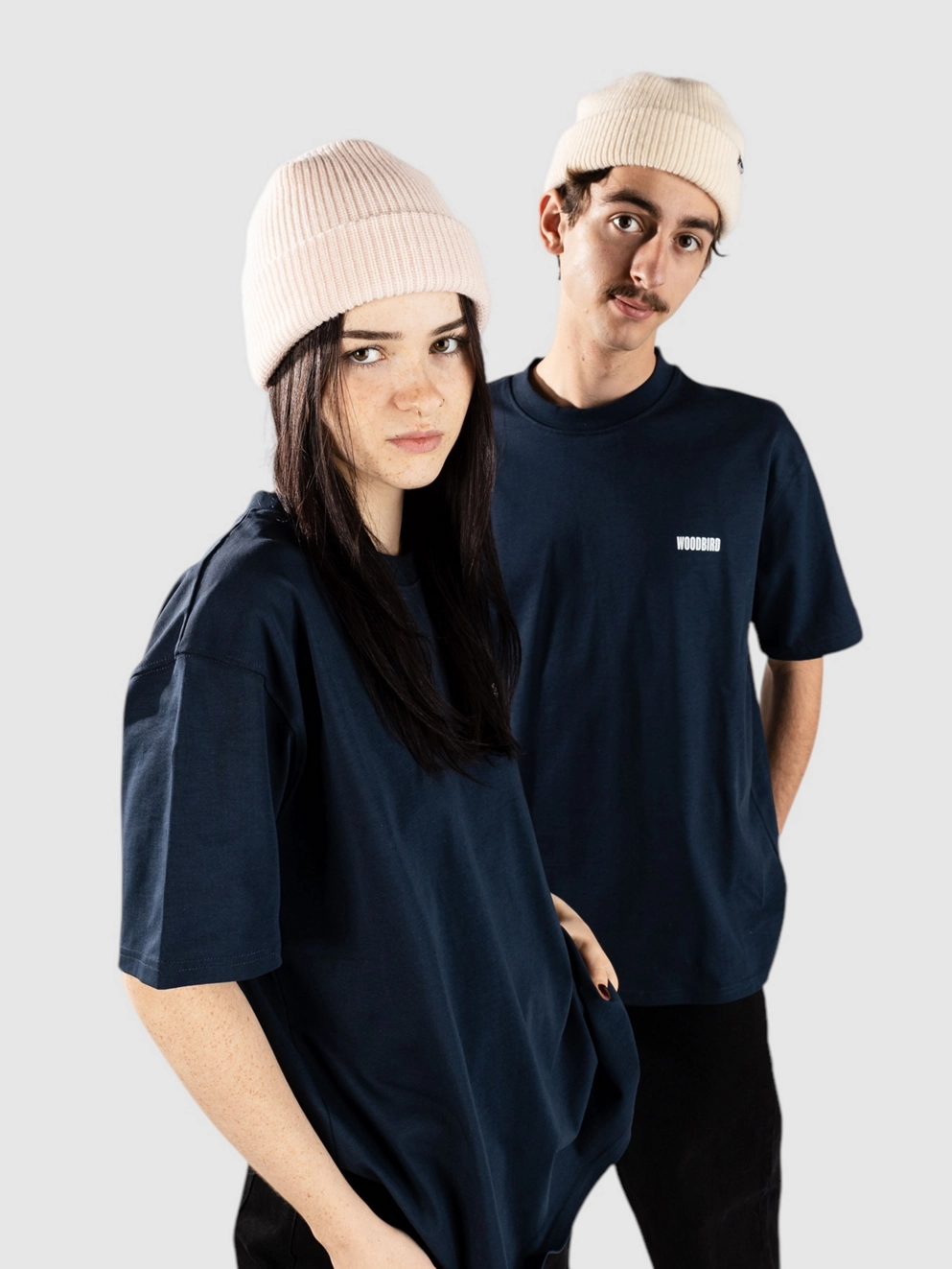 Woodbird Baine Family T-Shirt dark navy