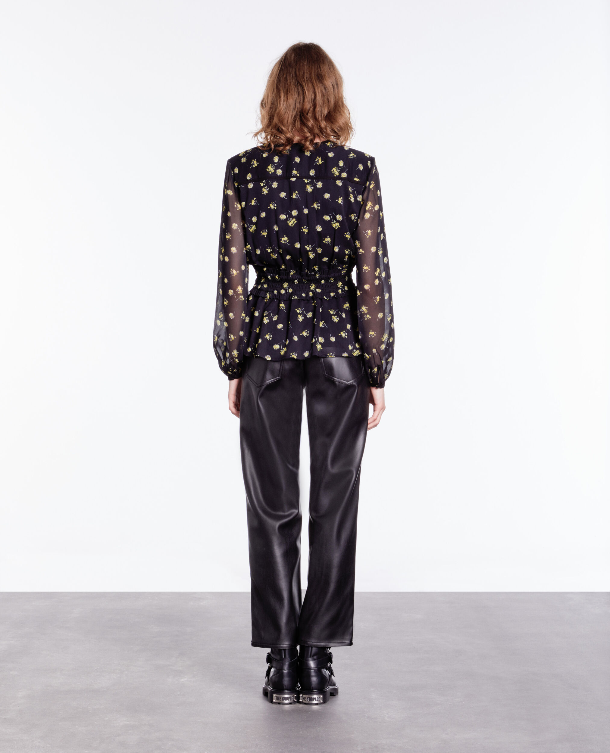 Top imprimé avec smocks