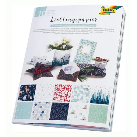 Folia Lieblingspapier Winter, 80 g/qm, 10 Blatt in 10 verschiedenen Motiven sortiert