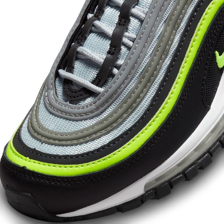 Nike Chaussures Air Max 97 - Gris/Jaune Fluo/Noir/Blanc Enfant