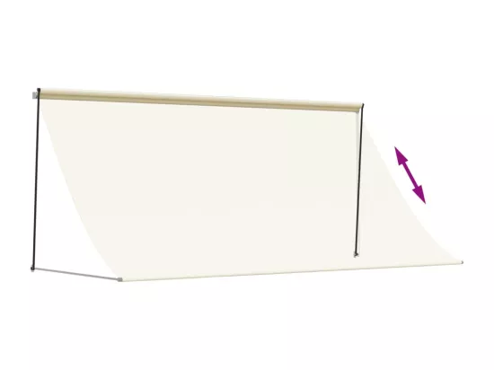 Auvent rétractable crème 300x150 m tissu et acier