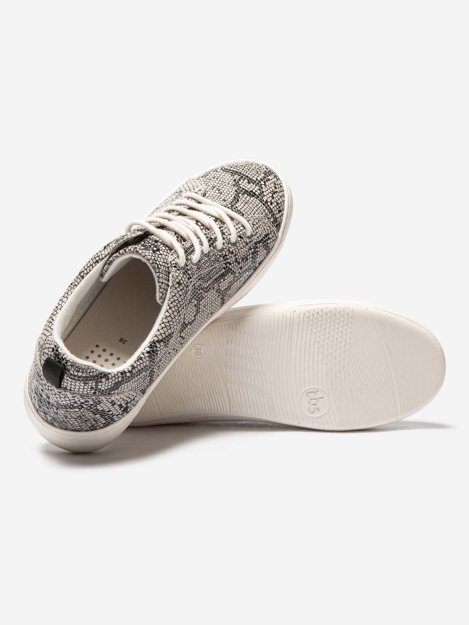 Tennis Femme Confort Motif Python Gris