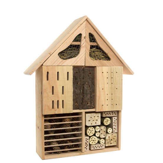 Hôtel à insectes, en bois Douglas: Grand châlet L64,5 x P17 x H80cm