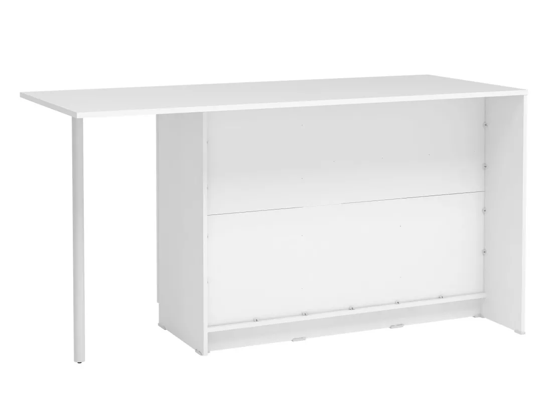 Ilot central de cuisine avec 2 portes, 1 tiroir et 2 niches - Blanc - TUNORI