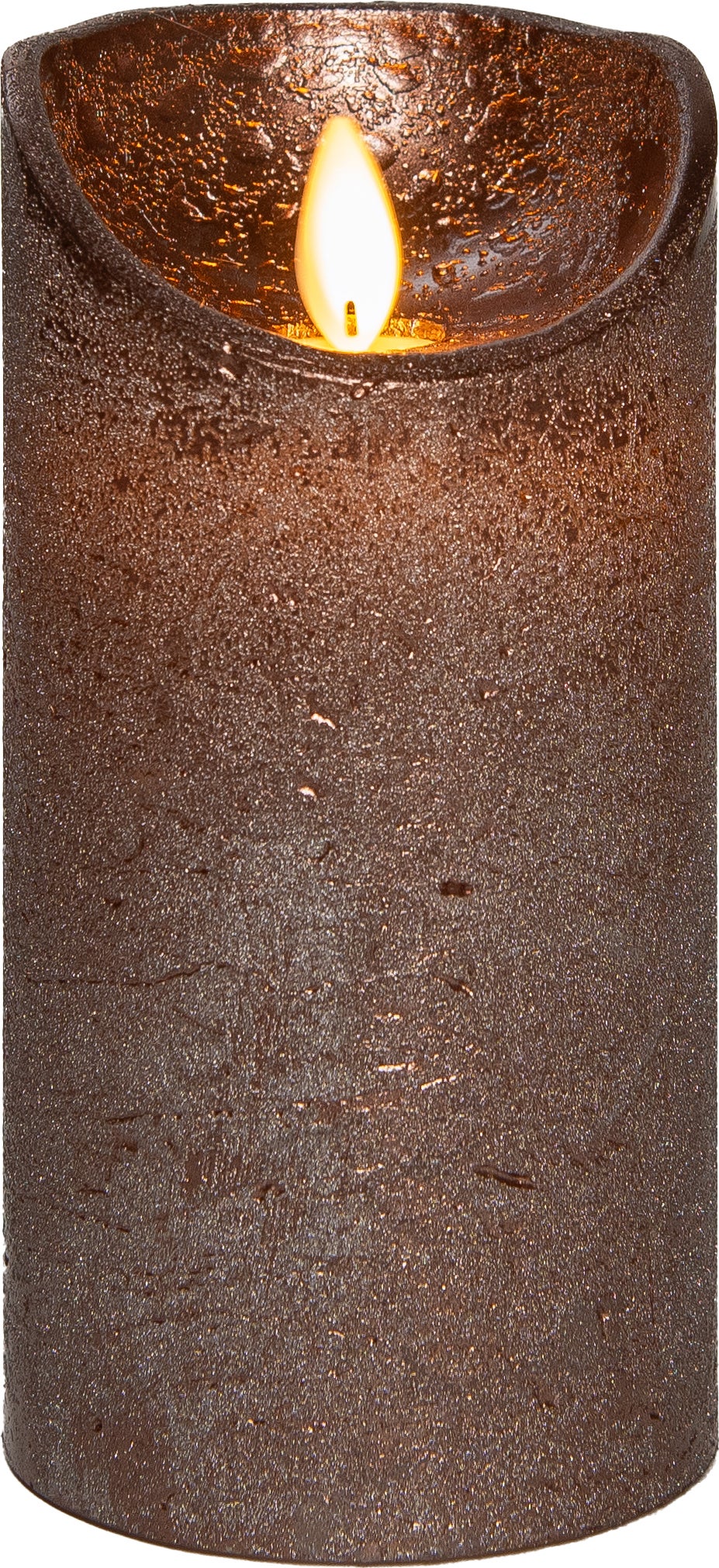 Anna's Collection LED stompkaars met timer brons D 7,5 H 15 cm
