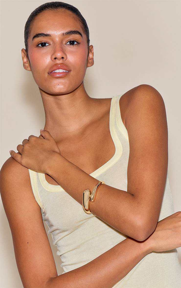 Doré Bracelet Jonc Épais Enroulé