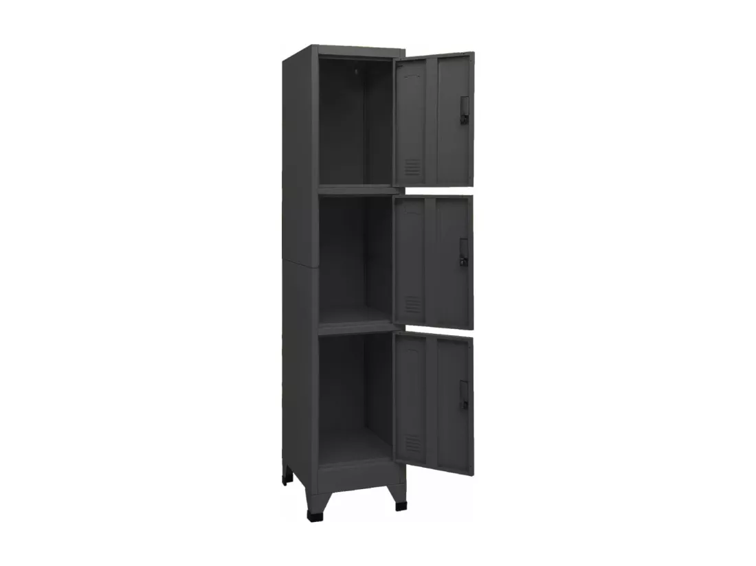 Armoire à casiers Anthracite 38x45x180 cm Acier