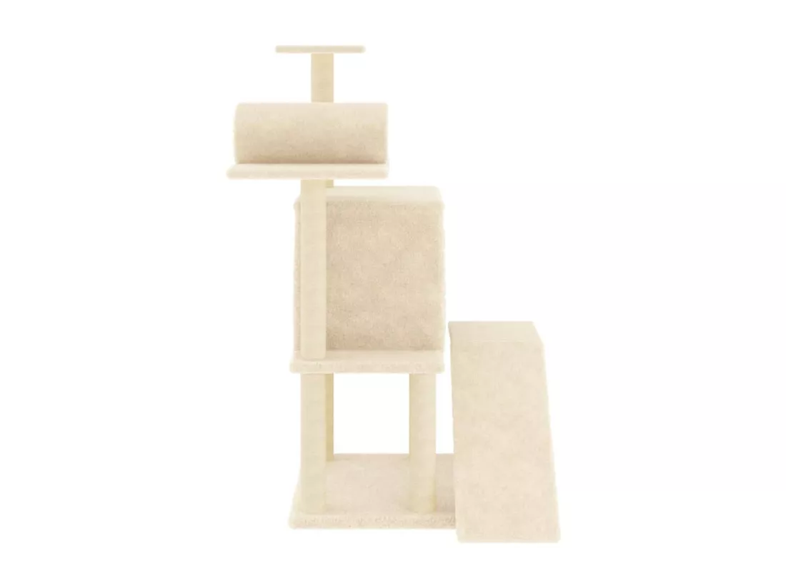 Arbre à chat avec griffoirs en sisal crème 110,5 cm