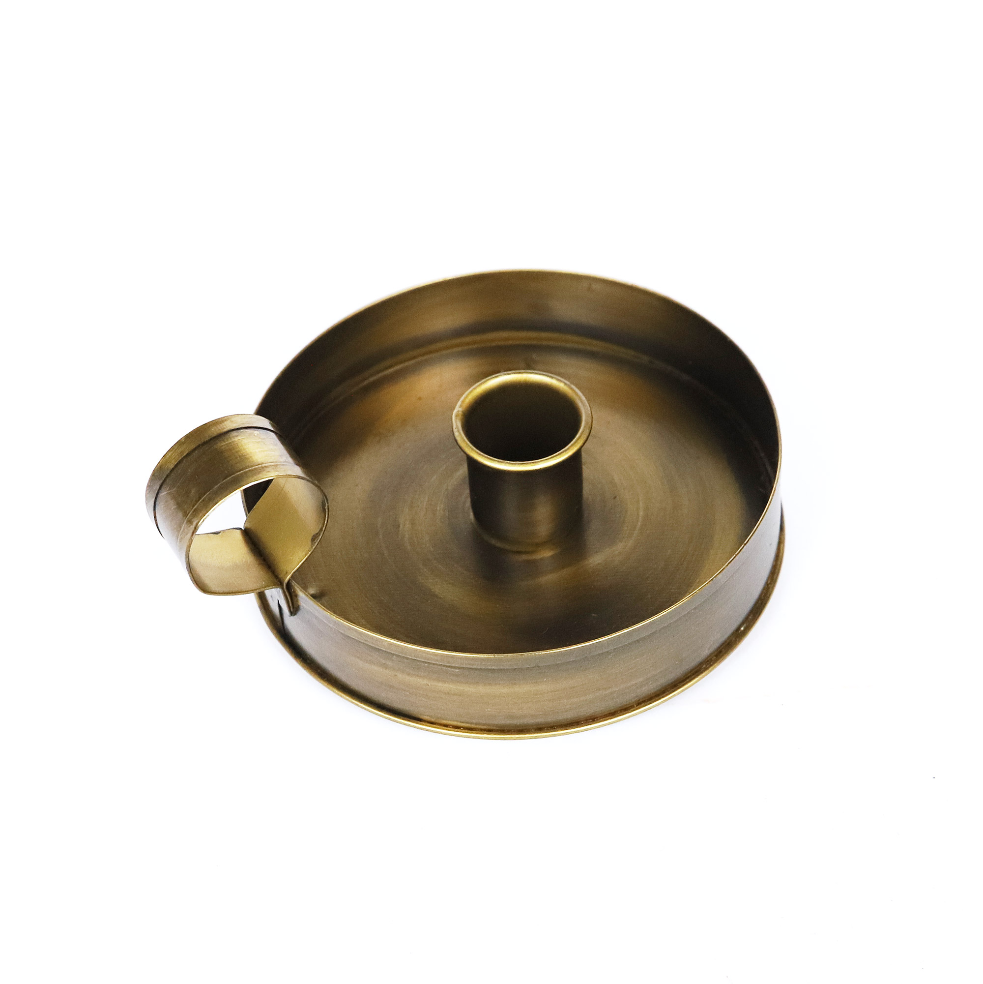 Kerzenhalter rund mit Griff, Ø 11 cm, L 13 cm, H 6 cm von fischer's lagerhaus