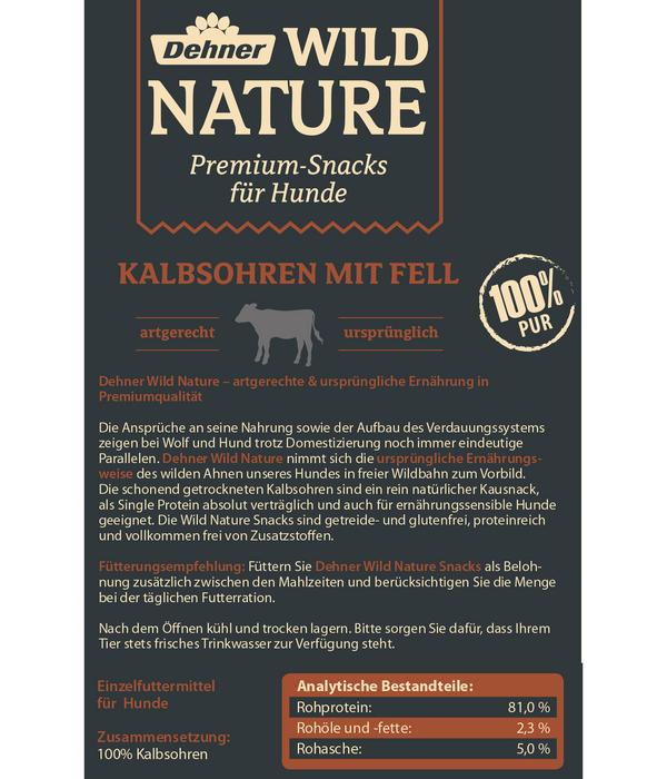 Dehner Wild Nature Hundesnack Kalbsohren mit