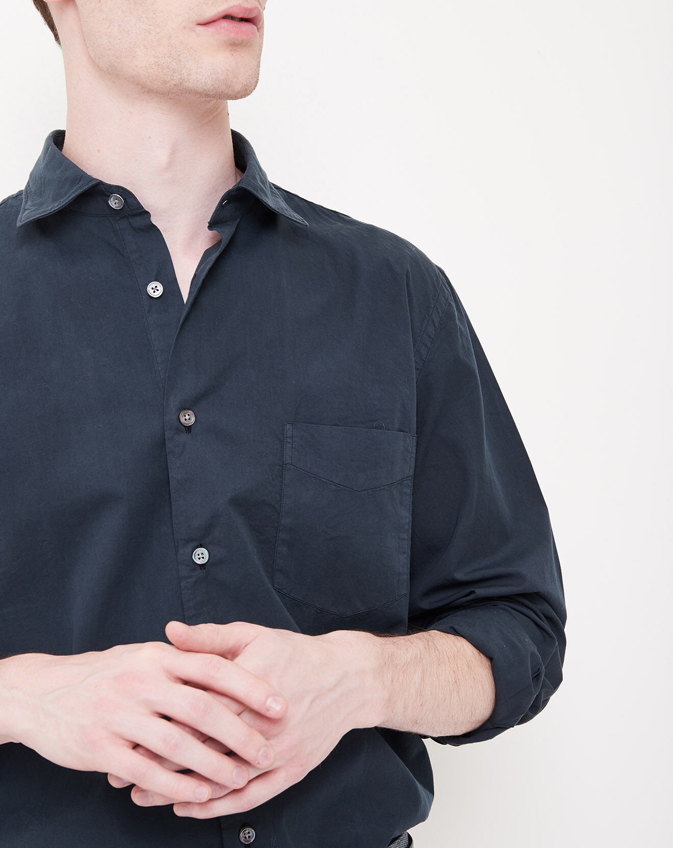 Hartford Chemise Regular Penn Pat marine