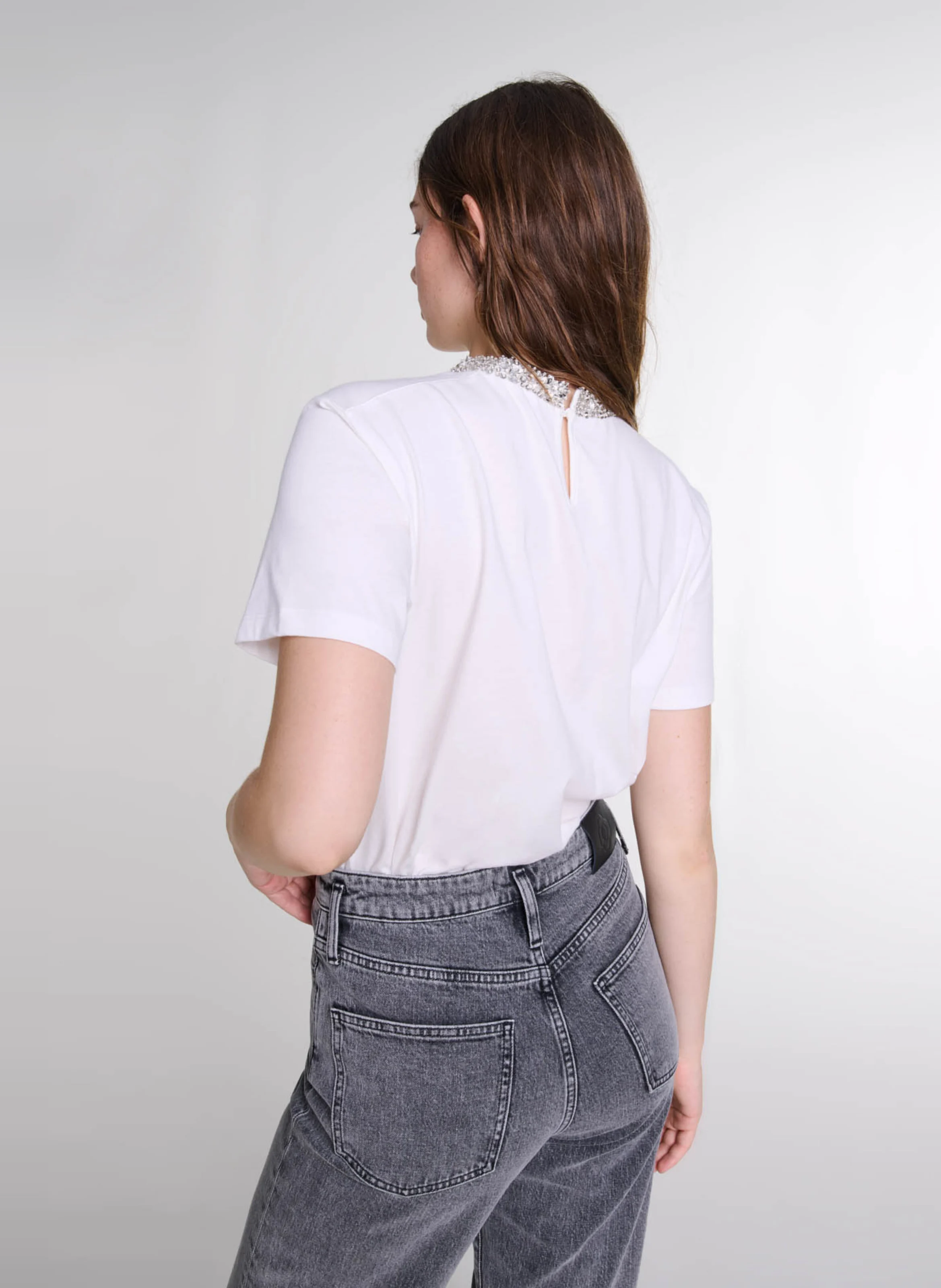 Tee-shirt col rond en coton | Blanc
