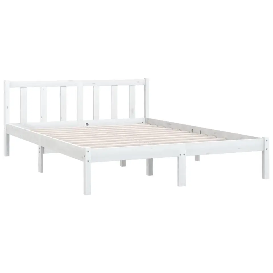 vidaXL - Klein Tweepersoonsbed frame - Wit - Massief grenenhout - 140x200 cm