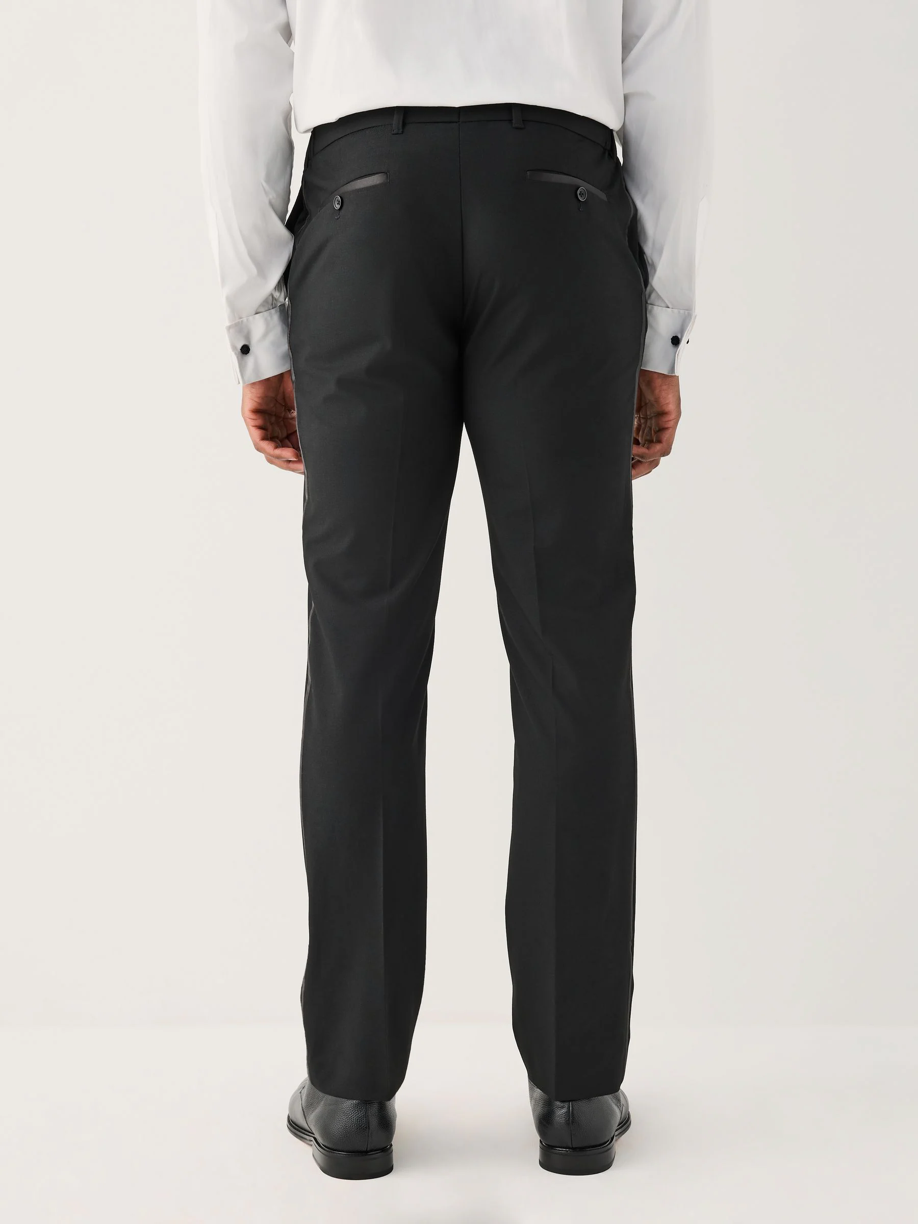 Zwart - Aansluitend - Motionflex Textured Tuxedo Trousers With Side Tape
