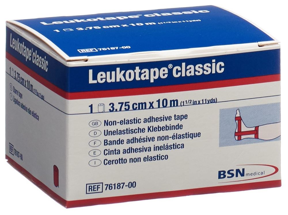 LEUKOTAPE classic Pflasterband<br>1 Stück, 10mx3.75cm, rot