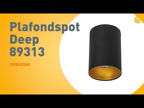 Moderne spot zwart met goud GU10 50mm - Deep