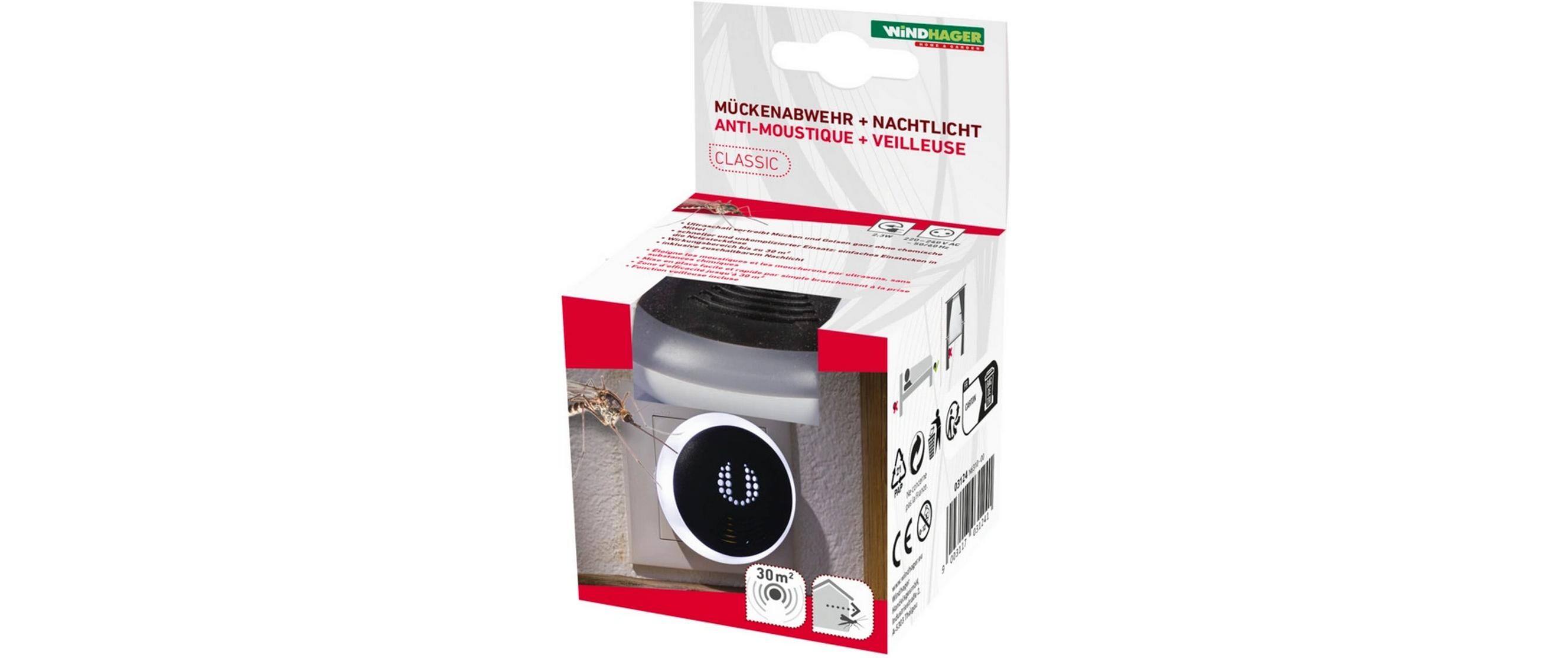 Mückenabwehr + Nachtlicht ClassicDezenter Insektenschutz für den Innenbereich in modernem Design