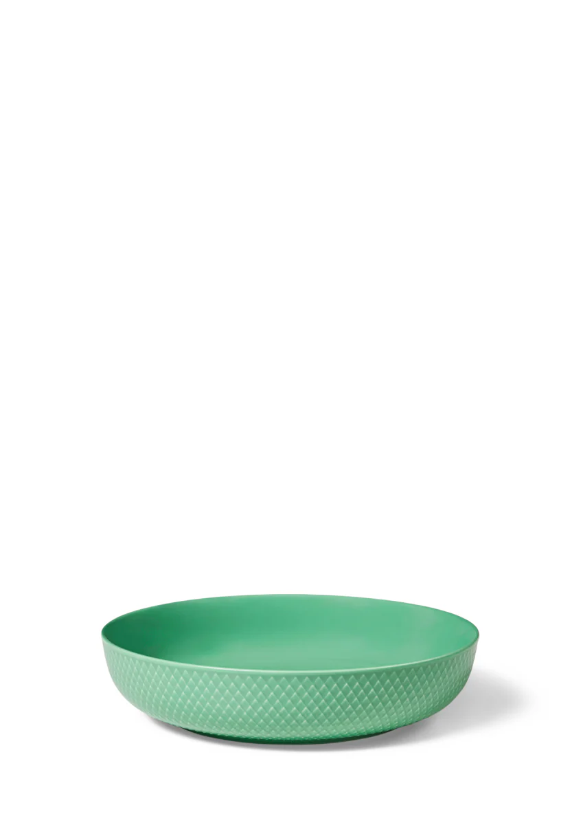 Lyngby Porcelæn  Rhombe Color serveringsskål, grøn - Ø28 cm.