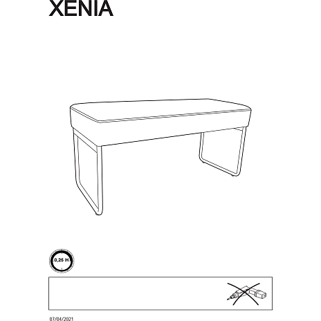 Xenia bænk - mørkegrå