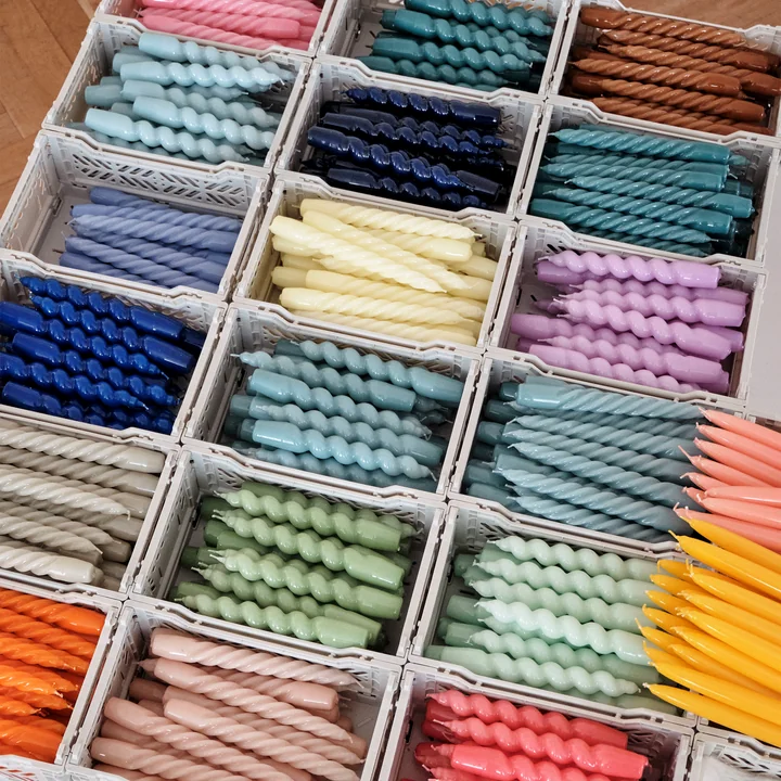 HAY - Spiral Stabkerzen mini, H 14 cm, hellgrün (10er-Set)