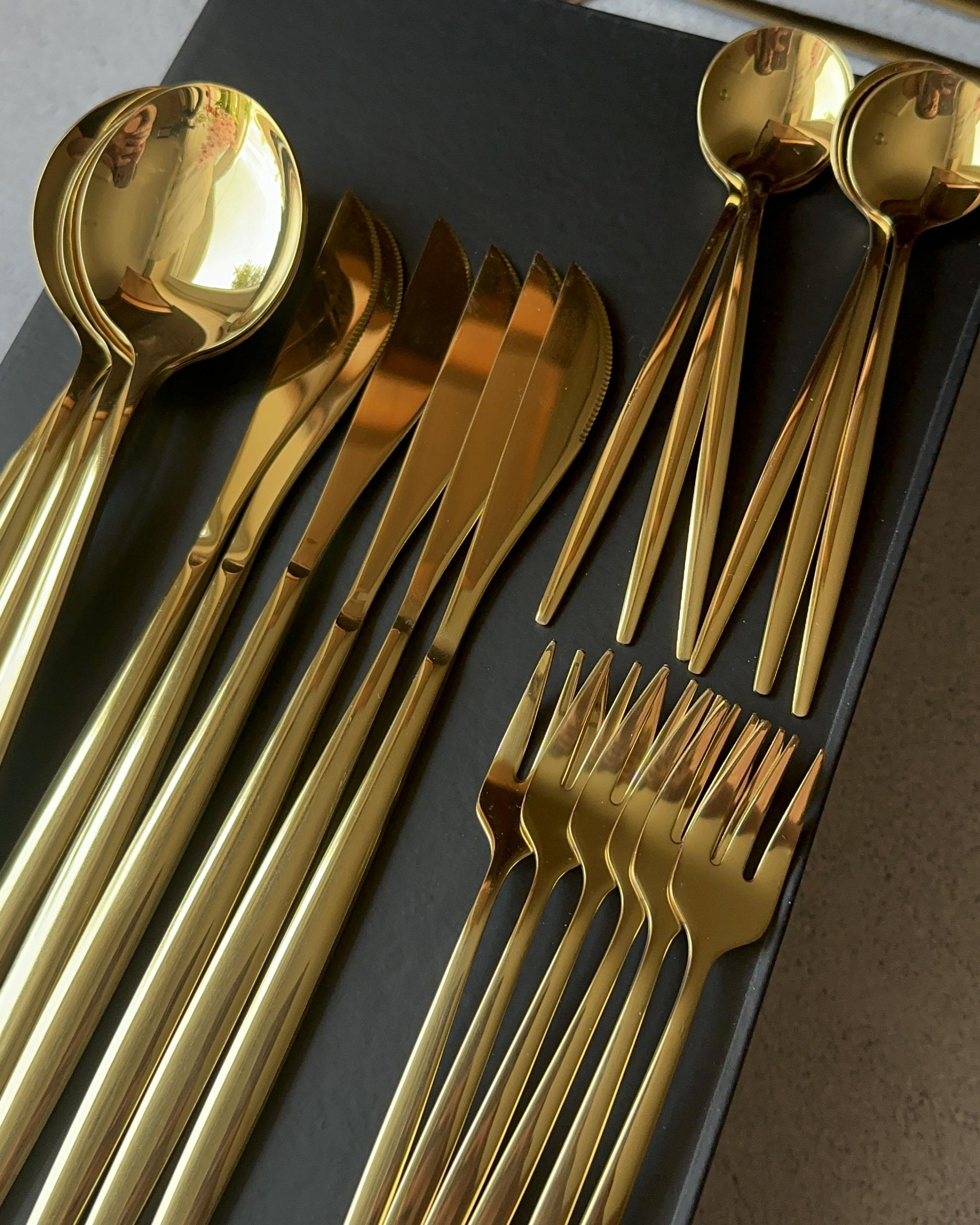 30-delige bestekset RIGATONI Goud