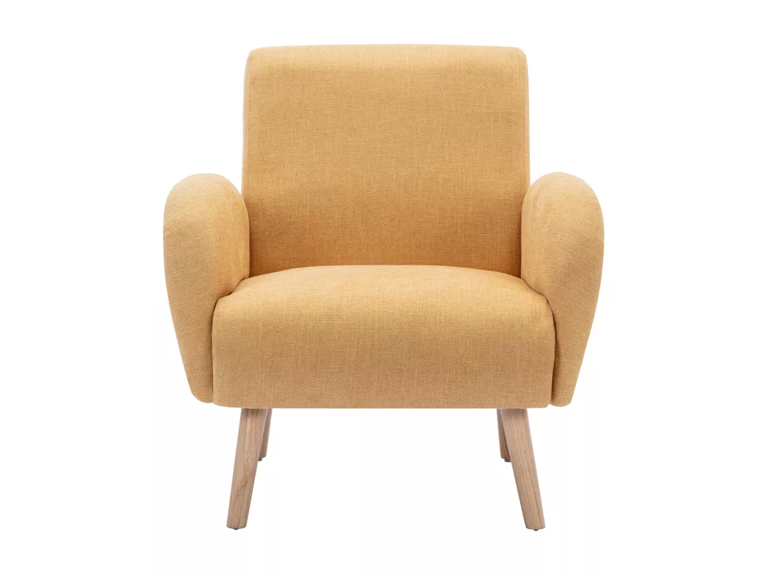 Fauteuil en tissu jaune moutarde MAZARONE