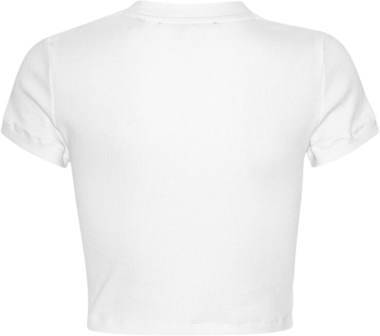ROTATE Birger Christensen RIBBED CROPPED T-SHIRT Bright white