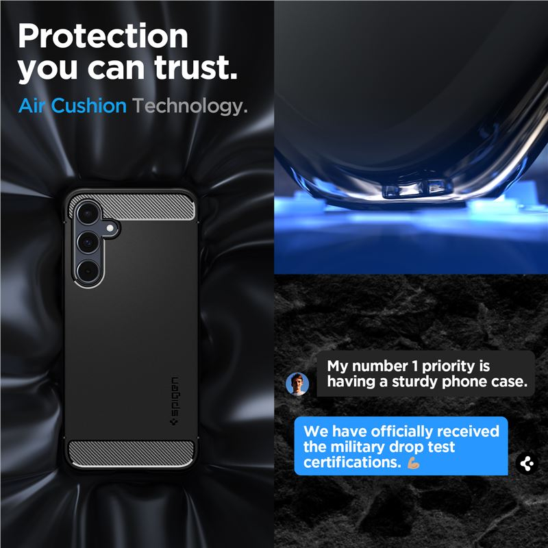 Samsung Galaxy A55 Rugged Armor Hybrid Case Hülle (ACS07500) - Schwarz (Matt)