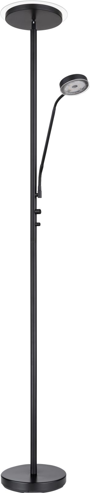 Deckenfluter - schwarz-matt - Flexarm - 180 cm