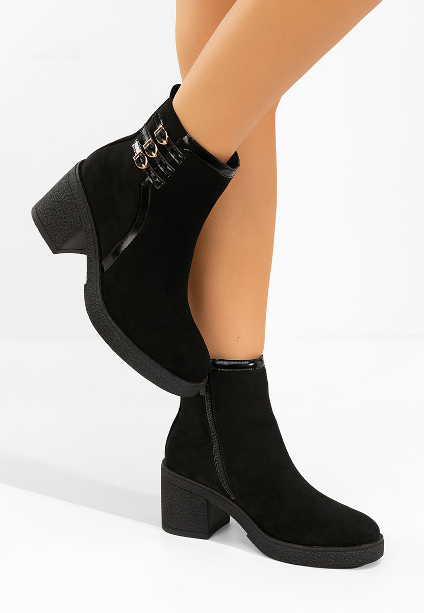 Bottines à gros talon noires Arnetta V2