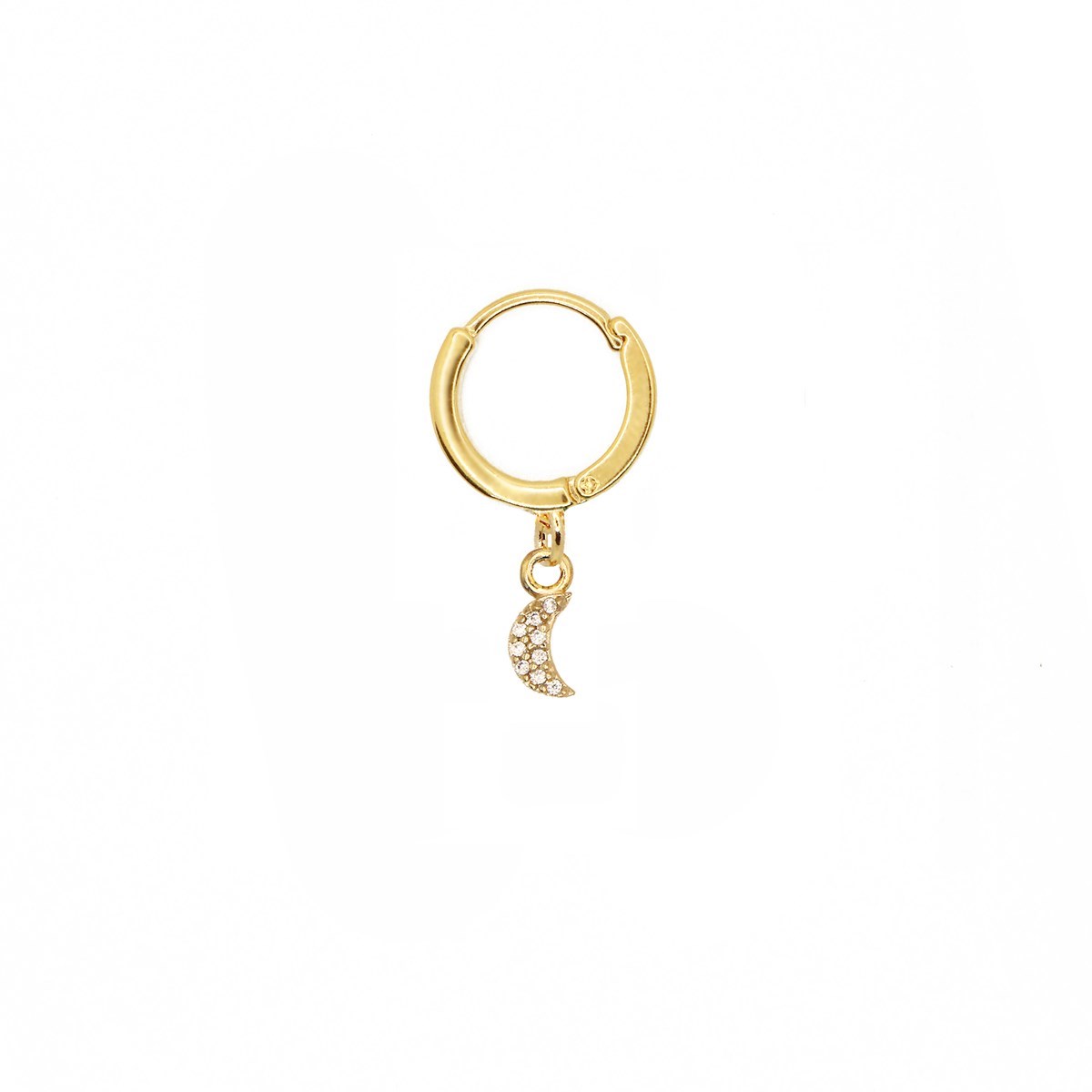 Boucle à l'unité lune dorée à l'or fin 24k LILY