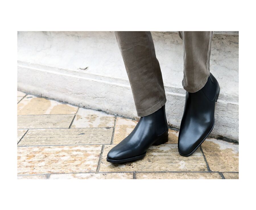 Chelsea boots cuir homme Noir - BERGAME PATIN
