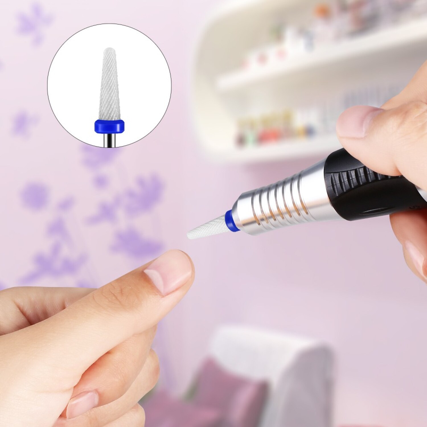 Premium Nagelfräser Keramik 2.35mm Bit Medium Schleifen Acryl Maniküre, Pediküre