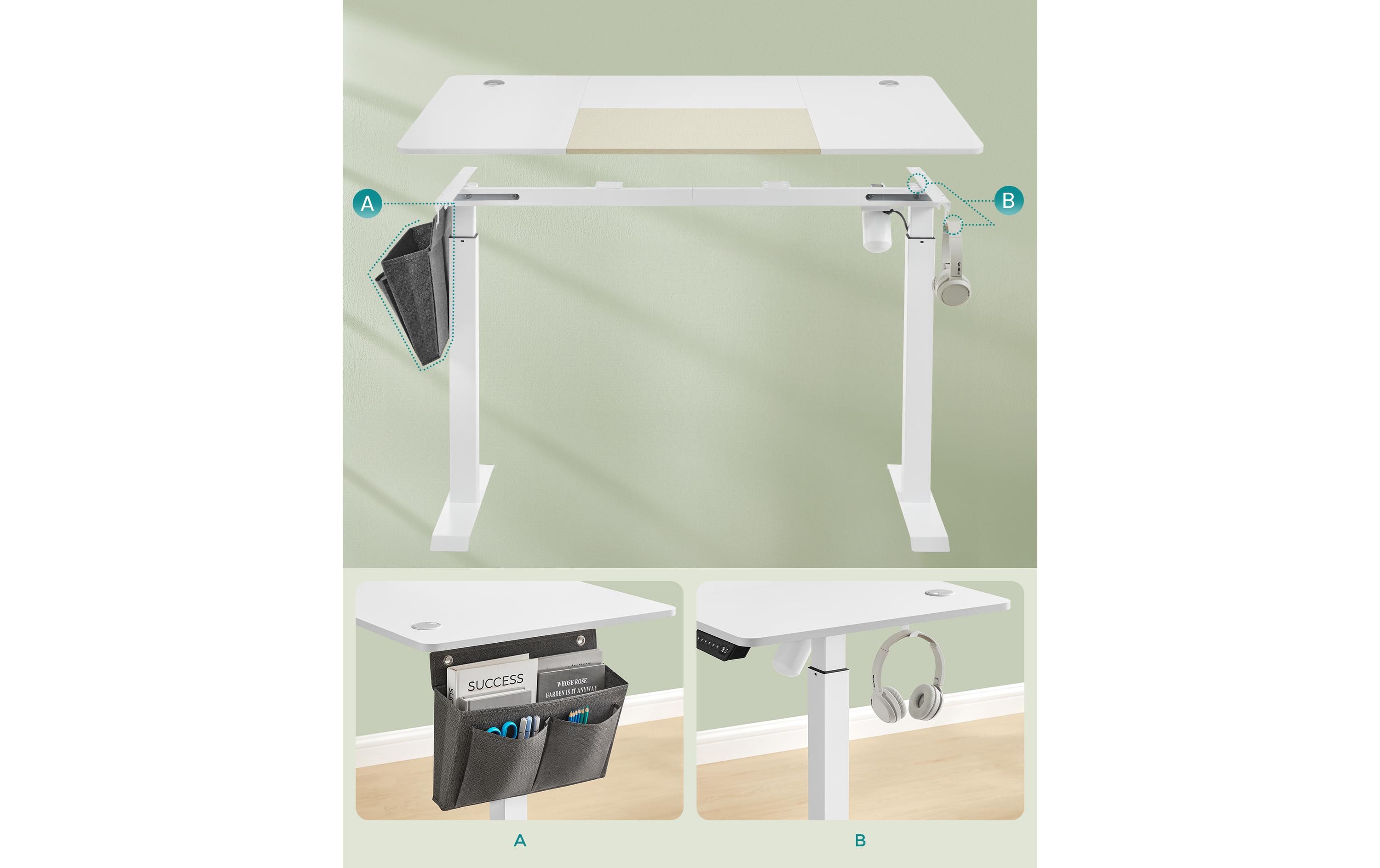 Stehtisch 120 x 60 cm, höhenverstellbar<br>Bürotisch
